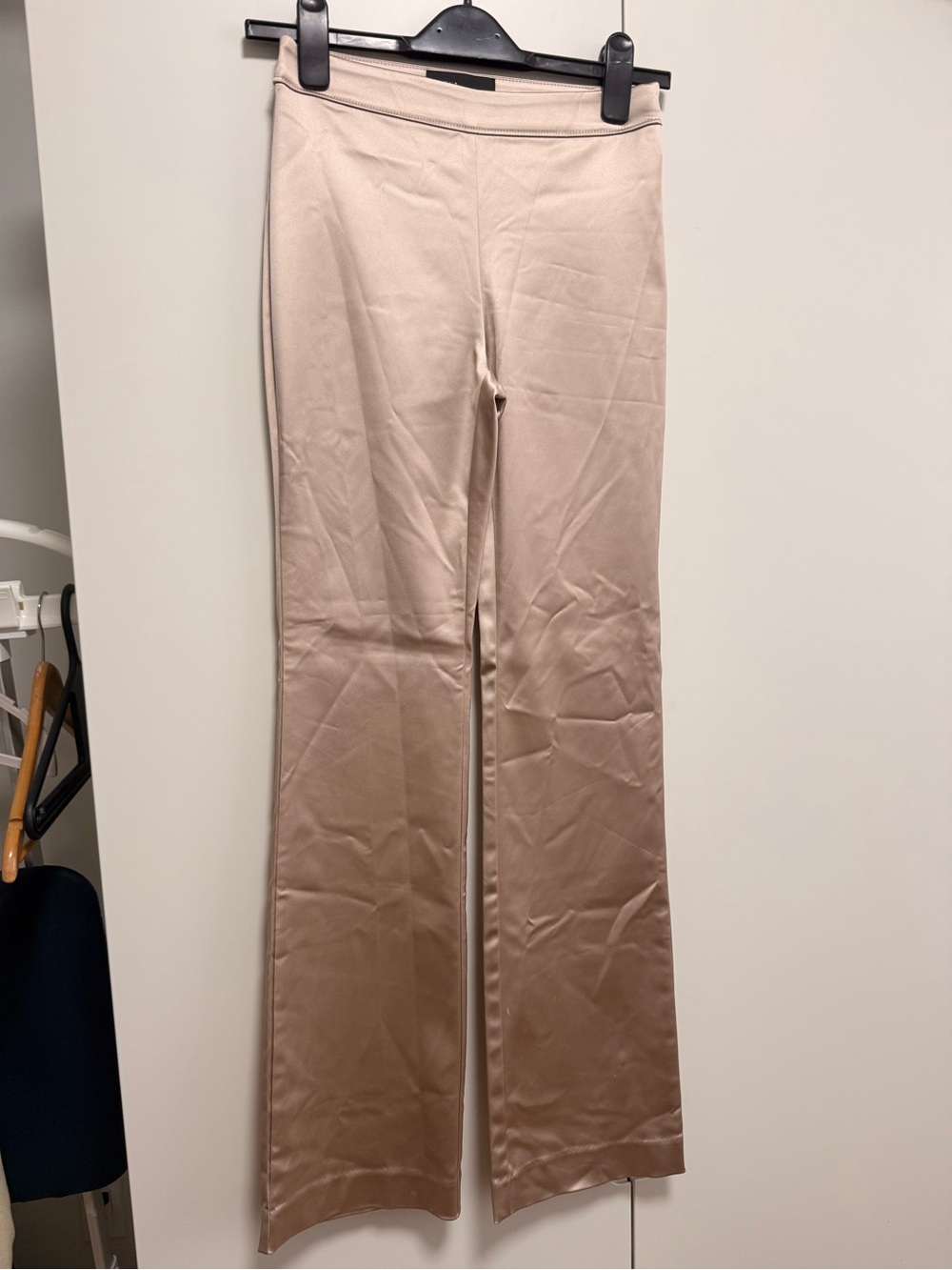 TEN by Babaton Satin Wide Leg Pants | Champagne Beige | Size 2